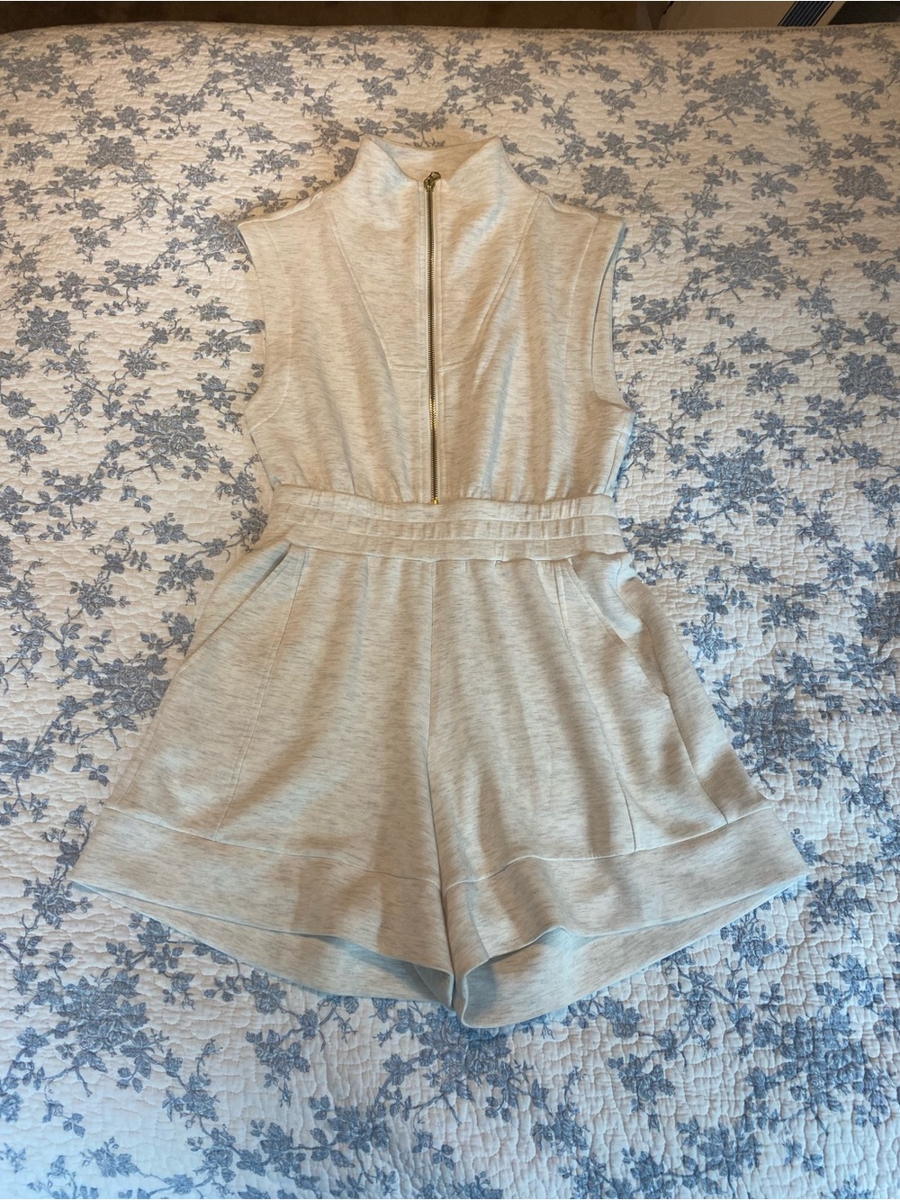 Varley Linvale Playsuit Romper Ivory Marle Size XS